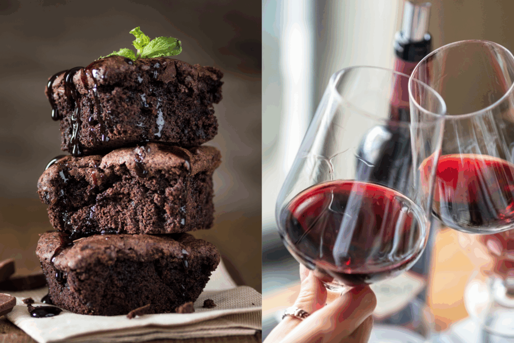 Dark chocolate brownies and Pinot Noir for perfect pairings at Brick Barn Wine Estate